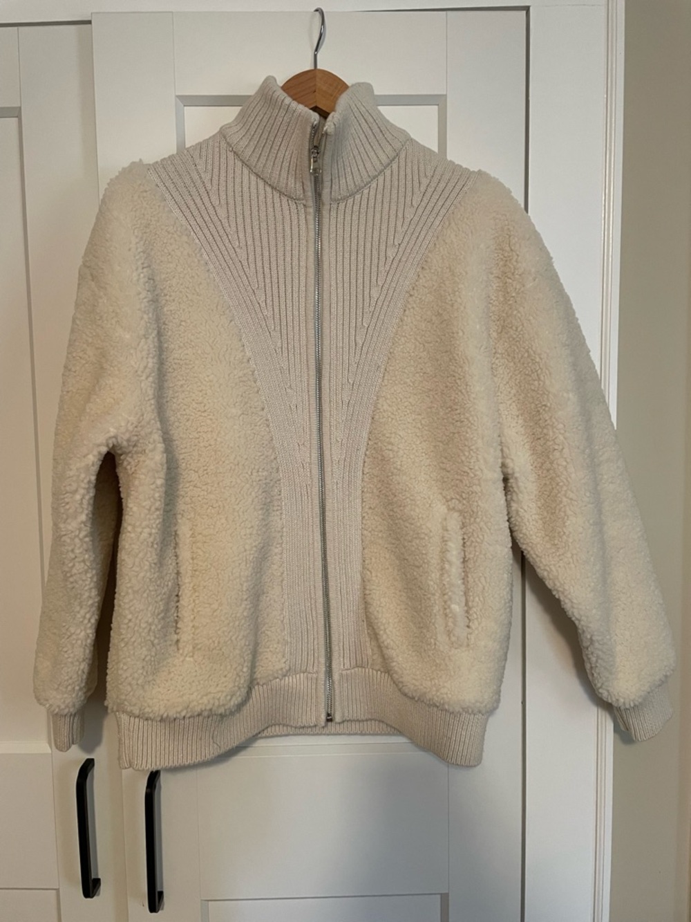 UGG Cream Sherpa Jacket with Ribbed Collar